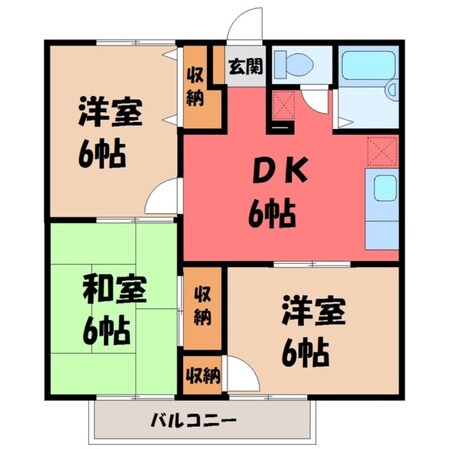 パークサイド宝木 Aの物件間取画像